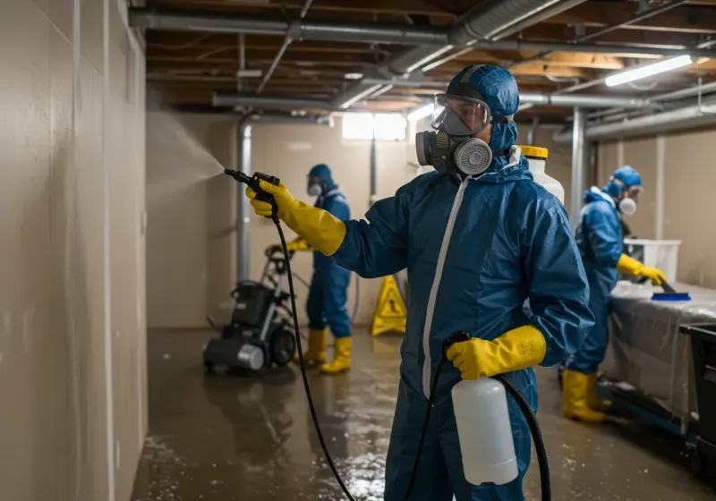 Basement Sanitization and Antimicrobial Treatment process in Harpersville, AL